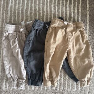 H&M 3-PACK TWILL JOGGERS